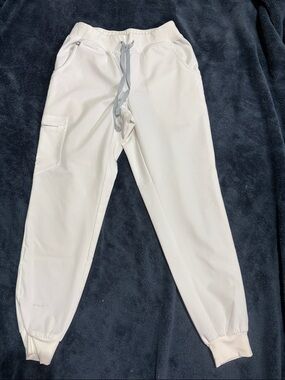 Figs Optic White high Waisted Zamora Jogger Scrub Pants